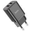 Блок питания сетевой 2 USB HOCO N25, Maker, 2100mA, цвет: чёрный