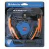 Наушники полноразмерные Defender G-120, Warhead, Jack 3.5мм, 2.0 м, цвет: чёрный, оранжевая вставка