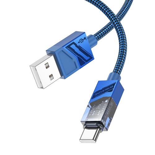 Кабель 8 pin - USB Borofone BU42 Octavia, 1.2м, 2.4A, цвет: синий