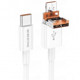 Кабель USB - 8 pin, Type-C Borofone BX102 Winner, 1.0м, 2.4A, 27Вт, цвет: белый