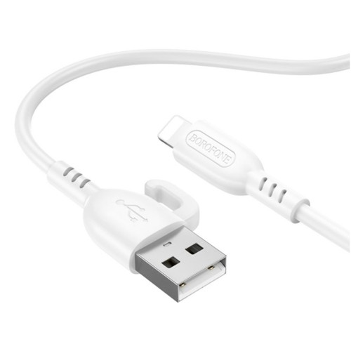 Кабель USB - 8 pin Borofone BX91, 1.0м, 2.4A, цвет: белый