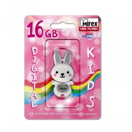 Флеш-накопитель 16Gb Mirex RABBIT, USB 2.0, пластик, серый