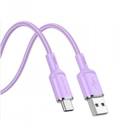 Кабель USB - Type-C Borofone BX90, 1.0м, 3.0A, PD 60Вт, цвет: фиолетовый

