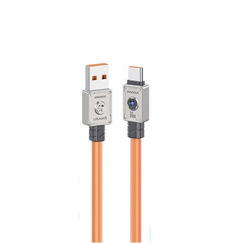 Кабель USB - Type-C Usams US-SJ686 Mecha Series, 1.2м, 66Вт, цвет: оранжевый