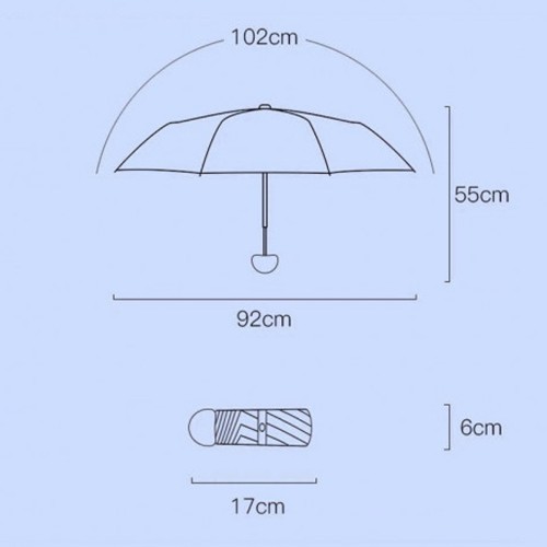 Зонт XIAOMI Zuodu Capsule Umbrella 102х55 см, белый, пластик, алюминий
