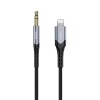 Кабель AUX, Jack 3,5mm(m) - 8 pin(m) Remax RC-C015i, Soundy, 1.0м, цвет: чёрный