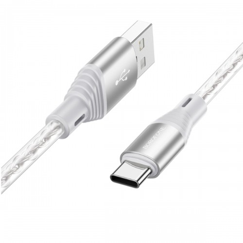 Кабель USB - Type-C Borofone BX96 Ice Crystal, 1.0м, 3,0А, PD, цвет: серый