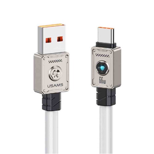 Кабель USB - Type-C Usams US-SJ686 Mecha Series, 1.2м, 66Вт, цвет: белый