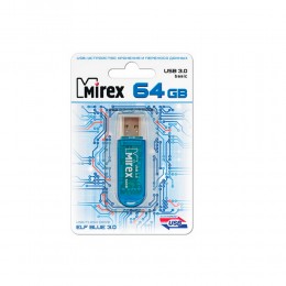 Флеш-накопитель 64Gb Mirex ELF, USB 3.0, пластик, синий