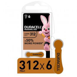 Батарейка Duracell ZA312-6BL ZincAir, 1.4В, (6/60/300)