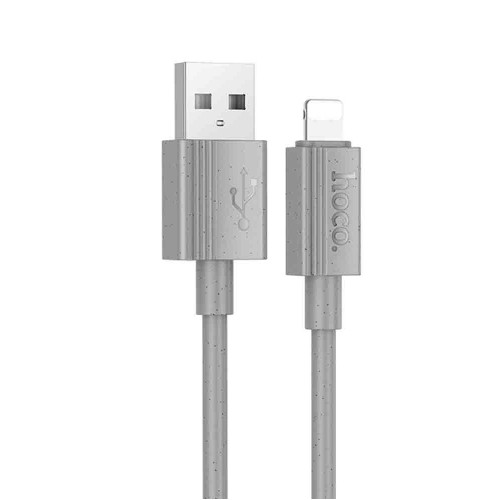 Кабель 8 pin - USB HOCO X107 Favor, 1.0м, 2.4A, цвет: серый