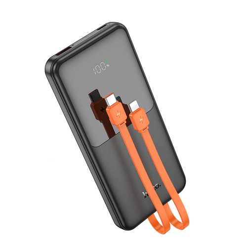 Аккумулятор внешний HOCO J119, Sharp charger, 10000mAh, PD20W, кабель 8 pin, Type-C, цвет: чёрный