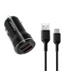Блок питания автомобильный Earldom ES-CC19, 2 USB, 12Вт, чёрный
