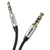 Кабель AUX Jack 3,5mm Baseus M30, 1.5м, серебряный, в переплёте
