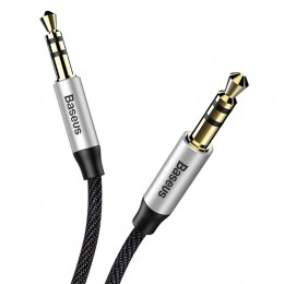 Кабель AUX, Jack 3,5mm(m) - Jack 3,5mm(m) Baseus M30, Yiven, 1.5м, в переплёте, цвет: серебряный

