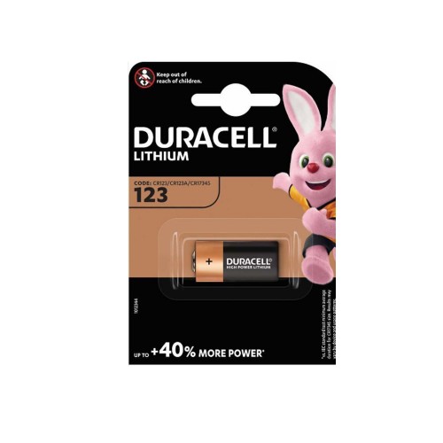 Батарейка Duracell CR123-1BL Lithium, 3В, (1/10/50)