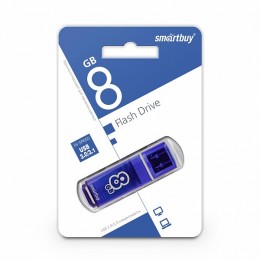 Флеш-накопитель 8Gb SmartBuy Glossy series, USB 3.0, пластик, синий