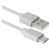 Кабель USB - микро USB Defender USB08-10BH, 3.0м, круглый, 2.1A, силикон, цвет: белый