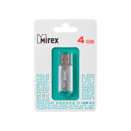 Флеш-накопитель 4Gb Mirex UNIT, USB 2.0, пластик, серебряный