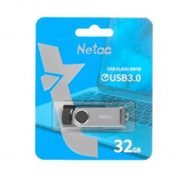 Флеш-накопитель 32Gb Netac U505, USB 3.0, пластик, серебряный, чёрная вставка