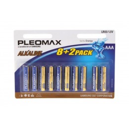 Батарейка AAA Samsung Pleomax LR03-8+2BL Alkaline, 1.5B, (10/100/600), (арт.C0021219)