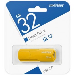 Флеш-накопитель 32Gb SmartBuy Clue, USB 2.0, пластик, жёлтый