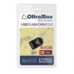 Флеш-накопитель 64Gb OltraMax 330, USB 2.0, пластик, чёрный