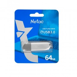 Флеш-накопитель 64Gb Netac U352, USB 3.0, металл, серебряный
