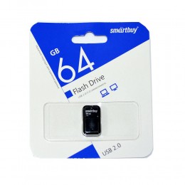 Флеш-накопитель 64Gb SmartBuy ART, USB 2.0, пластик, чёрный