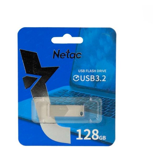 Флеш-накопитель 128Gb Netac UM1, USB 3.2, металл, серебряный