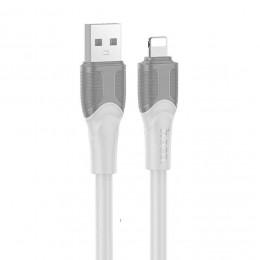 Кабель USB - 8 pin HOCO X106 Big bull, 2.0м, 2.4A, 12Вт, цвет: серый