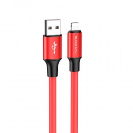 Кабель USB - 8 pin Borofone BX82 Bountiful, 1.0м, круглый, 2.4A, силикон, цвет: красный