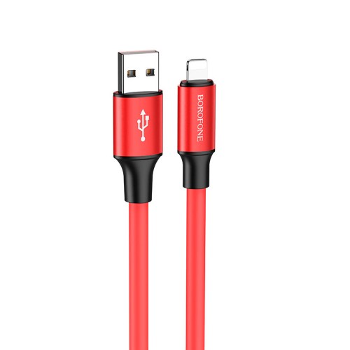 Кабель USB - 8 pin Borofone BX82 Bountiful, 1.0м, круглый, 2.4A, силикон, цвет: красный