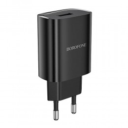 Блок питания сетевой 1 USB Borofone BN1, 2100mA, цвет: чёрный
