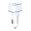 Блок питания автомобильный Borofone BZ14, 2 USB, 2400mA, белый
