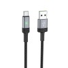 Кабель USB - Type-C Borofone BU30 Lynk, 1.2м, круглый, 5.0A, нейлон, цвет: чёрный