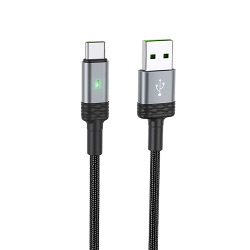 Кабель USB - Type-C Borofone BU30 Lynk, 1.2м, круглый, 5.0A, нейлон, цвет: чёрный