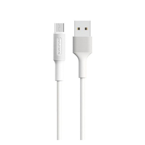 Кабель USB - микро USB Borofone BX1 EZSync, 1.0м, круглый, 2.0A, силикон, цвет: белый