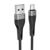 Кабель USB - микро USB Borofone BX46 Rush, 1.0м, 2.4A, цвет: чёрный