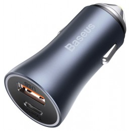 Блок питания автомобильный 2 USB Baseus, Pro Dual, 40Вт, QC3.0, цвет: серый, тёмный