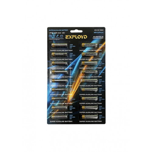 Батарейка AAA Exployd LR03-18BL Super Alkaline, 1.5B, (18/180/720), (арт.EX-B-1062), 18шт