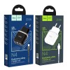 Блок питания сетевой 2 USB HOCO N4, Aspiring, 2400mA, кабель 8 pin, цвет: белый