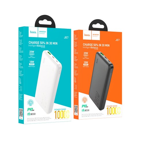 Аккумулятор внешний HOCO J87, Tacker, 10000mAh, PD3.0, QC3.0, цвет: чёрный