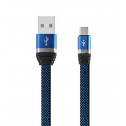 Кабель USB - Type-C FaisON K-38 Flat, 1.0м, 2.0A, цвет: синий