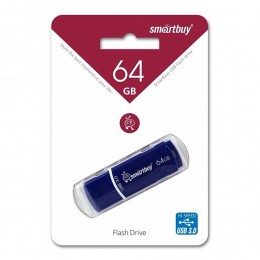 Флеш-накопитель 64Gb SmartBuy Crown, USB 3.0, пластик, синий