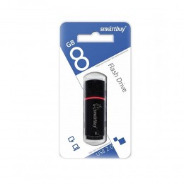 Флеш-накопитель 8Gb SmartBuy Crown, USB 2.0, пластик, чёрный