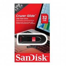 Флеш-накопитель 32Gb SanDisk Cruzer Glide, USB 2.0, пластик, чёрный