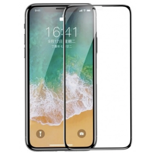 Стекло защитное Baseus для APPLE iPhone XR, Pet Soft, 0.23 мм, 3D, глянцевое, весь экран, конфиденциальное, силиконовые края, цвет: чёрный