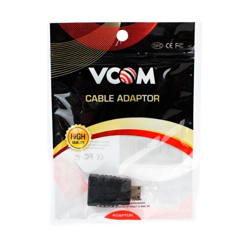 Переходник mini HDMI(m) - HDMI(f) VCOM CA316, 1920х1080, 60Гц, цвет: чёрный