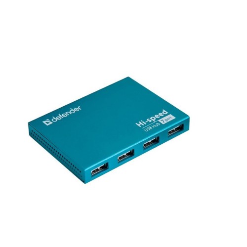 USB-концентратор Defender SEPTIMA SLIM, 7 гнезд, цвет: синий